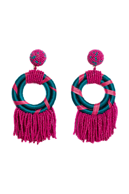 Dream Catcher Pair of Earrings Blue and Pink