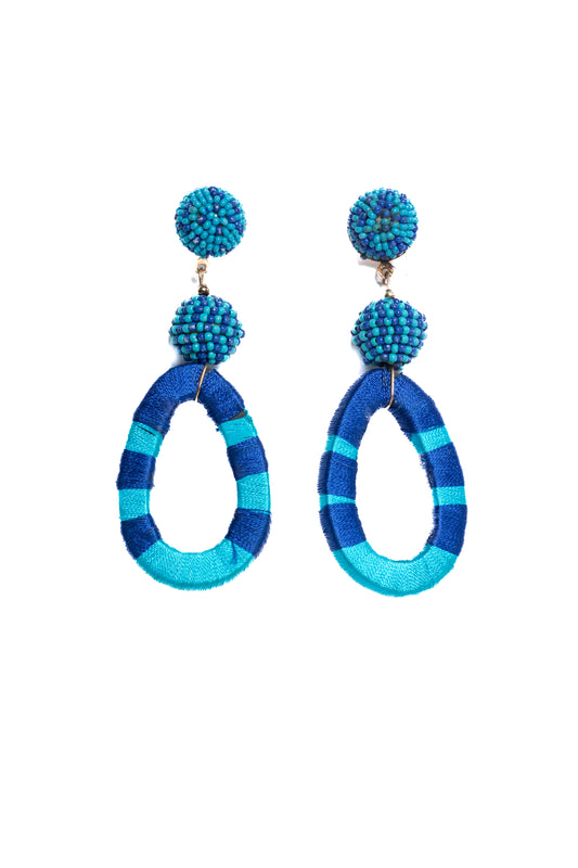 Blue Loop Earrings Handcrafted
