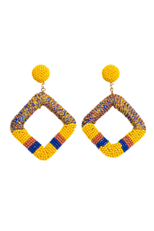 Silk Thread And Miyuki Beads Earrings