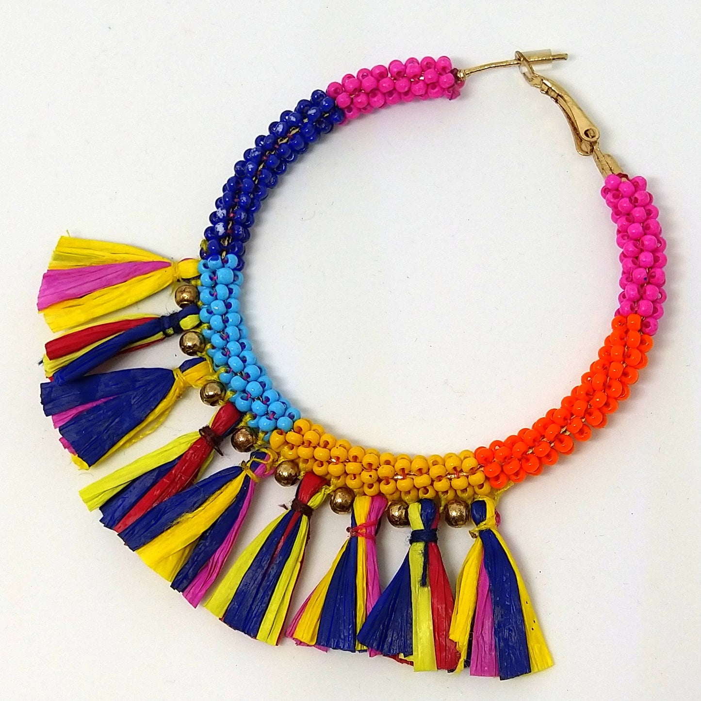 Colorful Tassel Loop Earrings