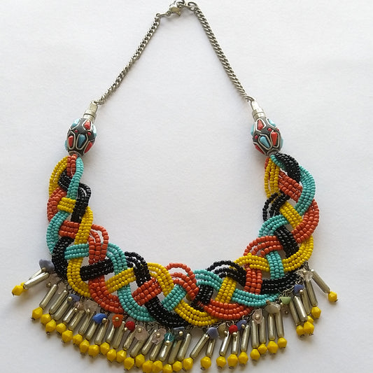 Tribal Boho Braided Choker Necklace