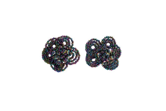 Galaxy Blue Flower Stud Earrings