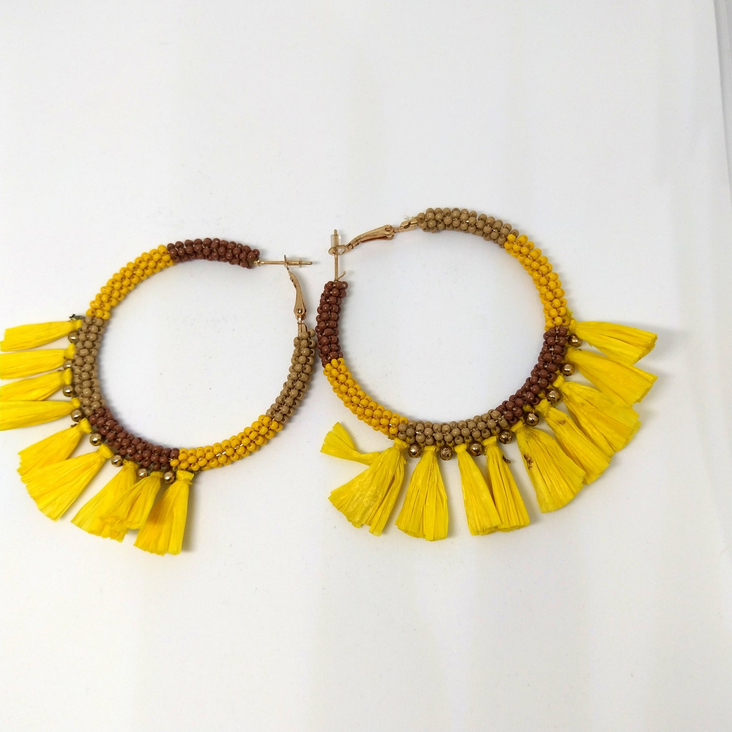 Loop Tassel Earrings In Sunburnt And Bright Yellow Hues