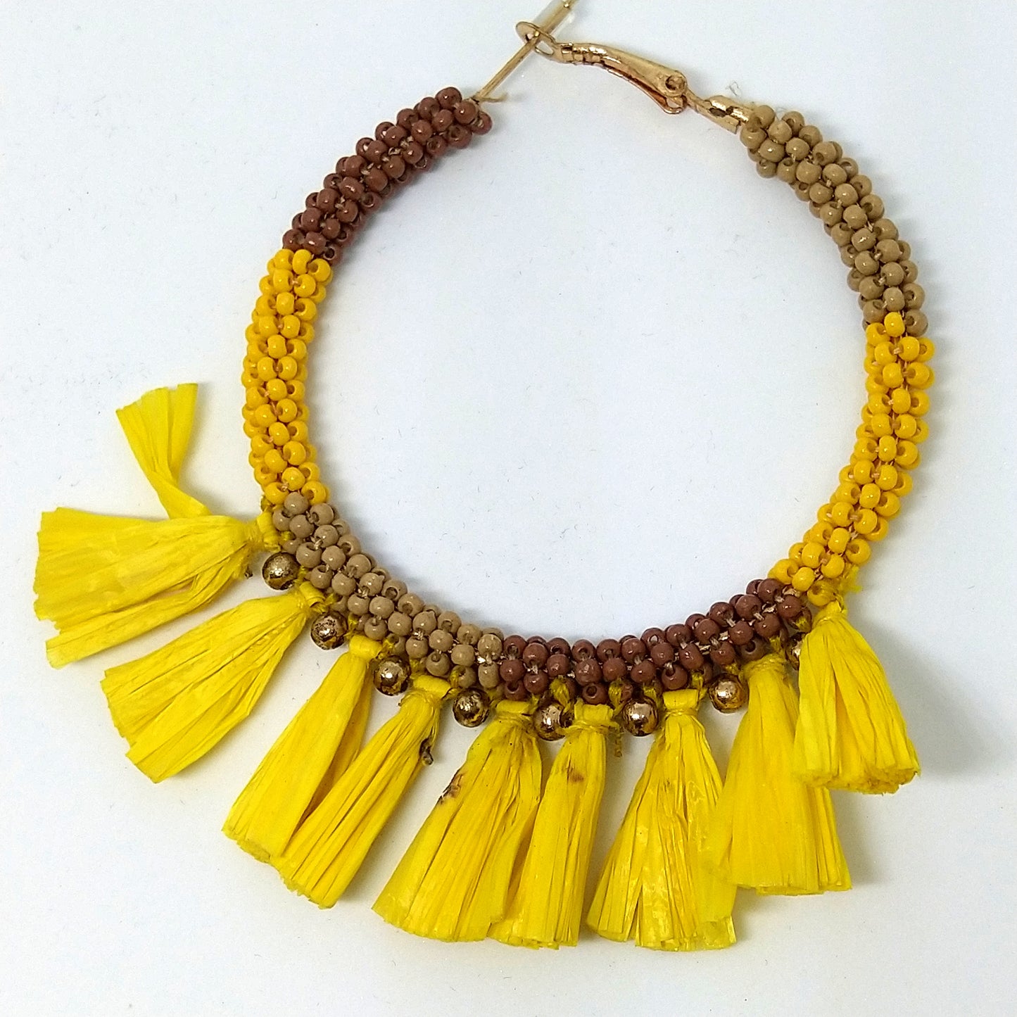 Loop Tassel Earrings In Sunburnt And Bright Yellow Hues