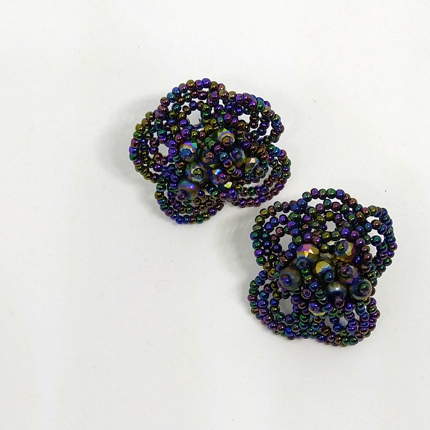 Galaxy Blue Flower Stud Earrings
