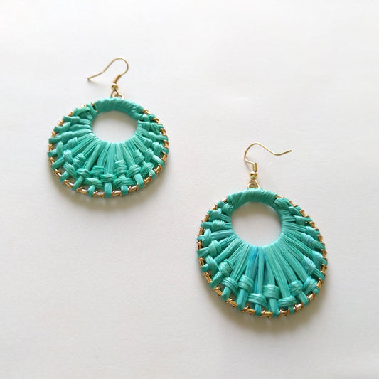 Double Hoops Turquoise Earrings