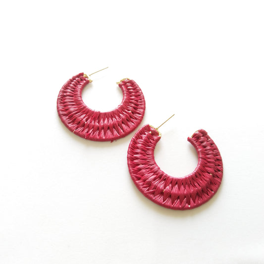 C You Soon Hoops Red Earrings