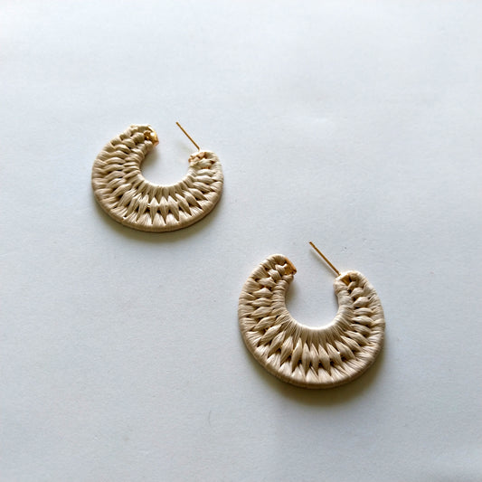 C U Soon Hoops Cream Earrings